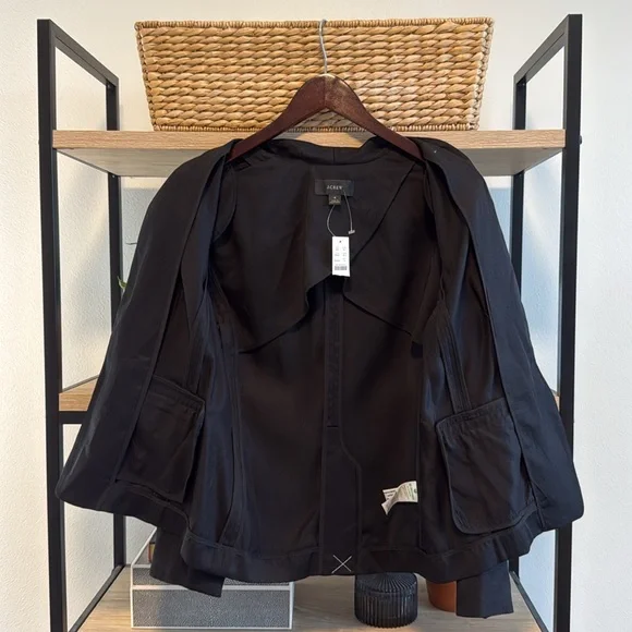 NWT J. Crew Black Going Out Blazer Gramercy Twill Open Front BK027, 8 - Picture 8 of 9